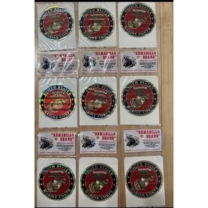 Vtg Armadillo Brand US Marine Corps Prism Stickers Lot of 9 Vending Machine NOS